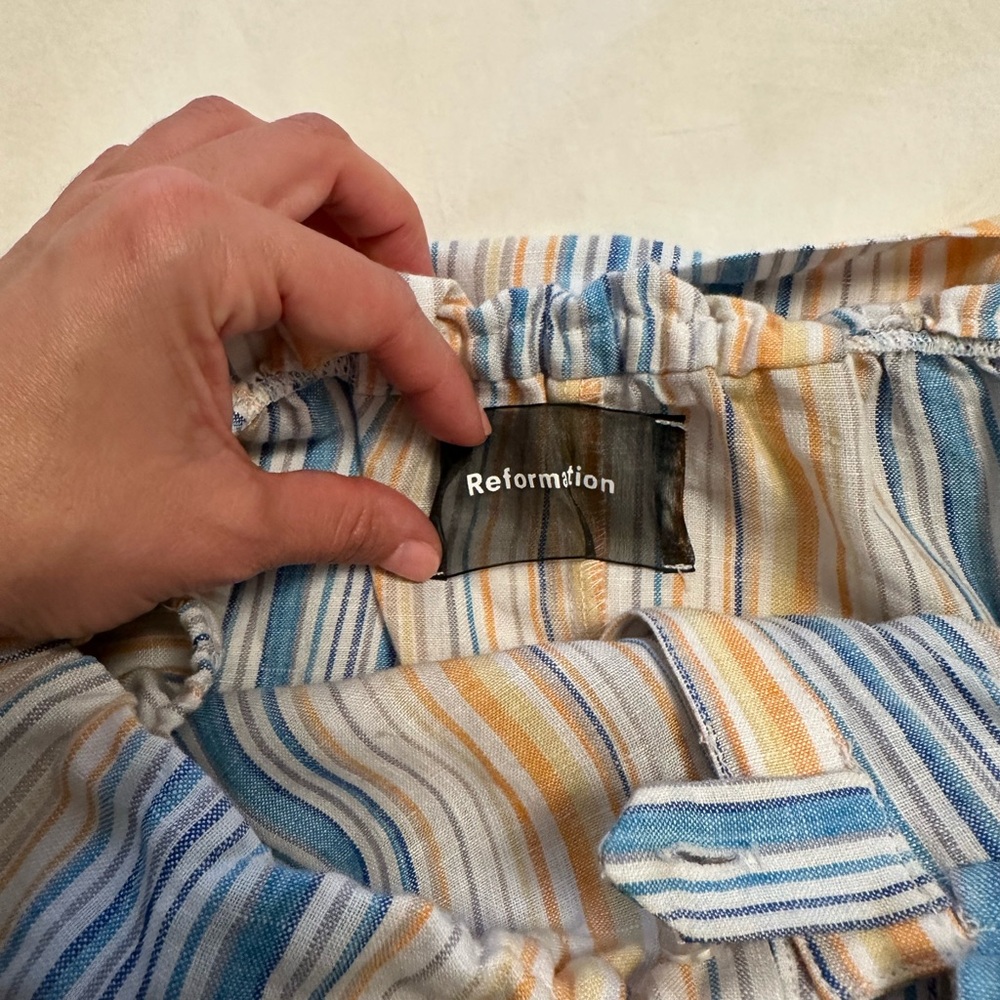 Reformation off the shoulder mini linen dress - Picture 6 of 6